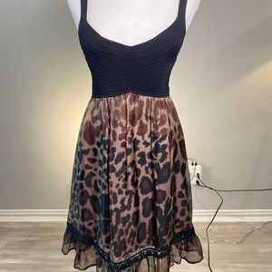 Cheetah Print BeBe Midi Dress